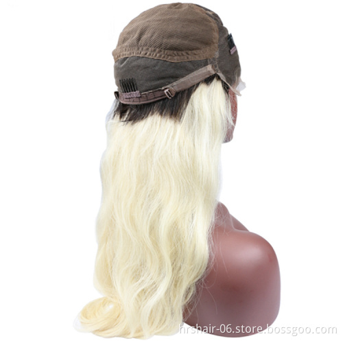 Top Quality Silky body Brazilian Hair Online Ombre Blonde Hair 1b 613 Human Hair 360 Full Lace Wig